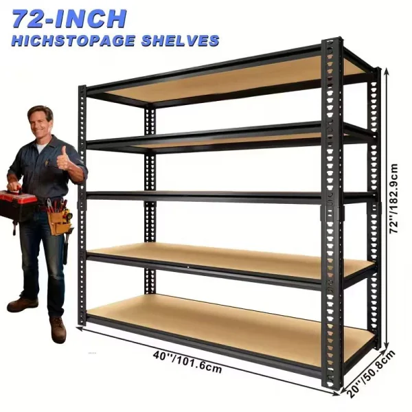 72" Heavy Duty Metal Storage Rack, 3050 lbs Capacity Adjustable Garage Shelving Unit
