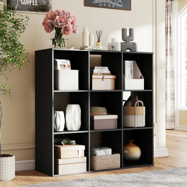 Cube Storage Organizer Wooden Shelf Bookcase Open Bookshelf
