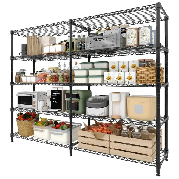Heavy Duty 4/5-Tier Metal Storage Shelving Unit & Pantry Rack