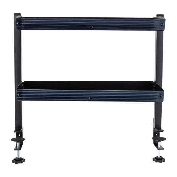 Clamp-on Desk Shelf, 2-Tier, Above or Under Table Corner Shelves Organizer, Black